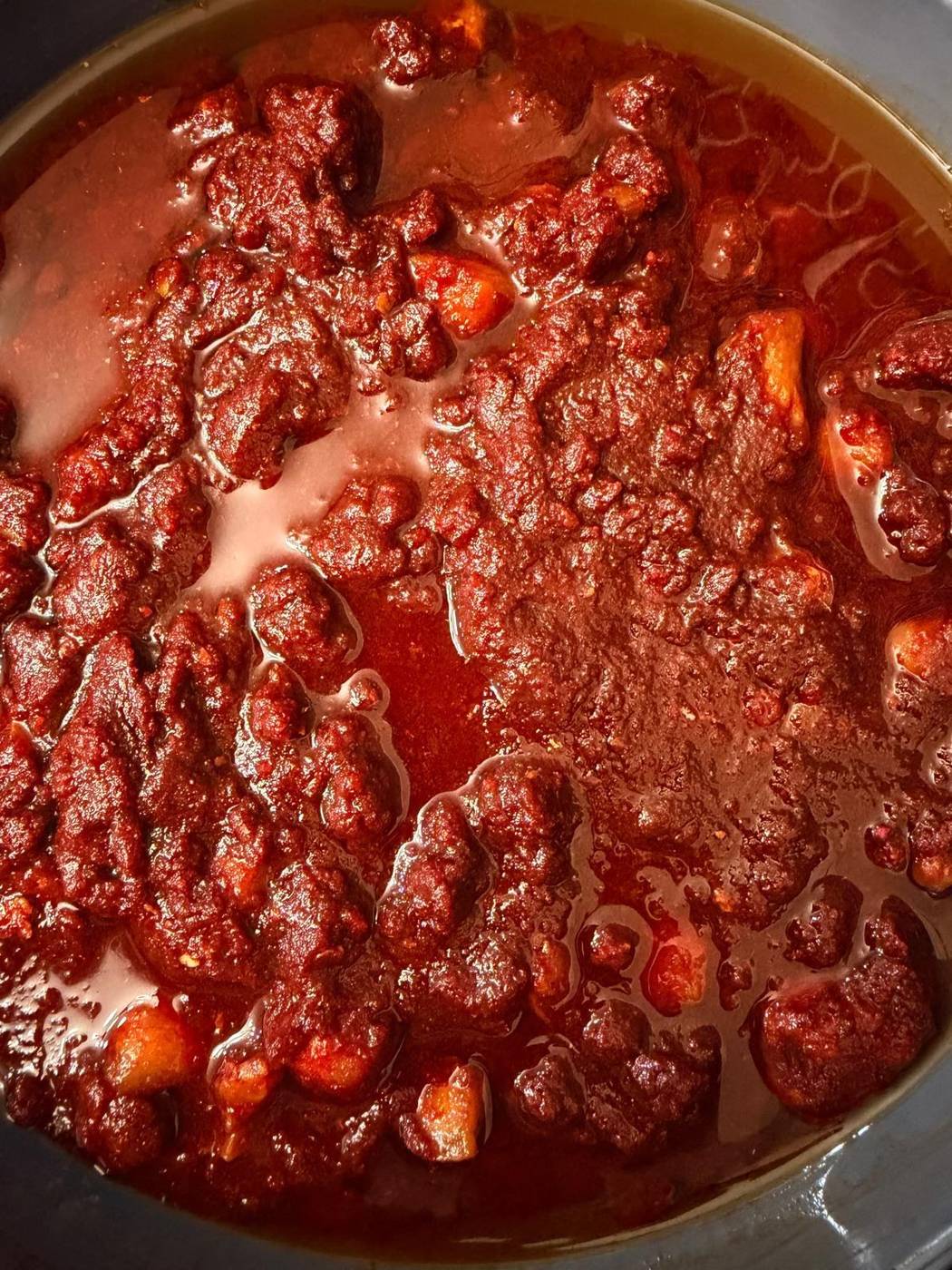 Homemade Andhra pickle close-up